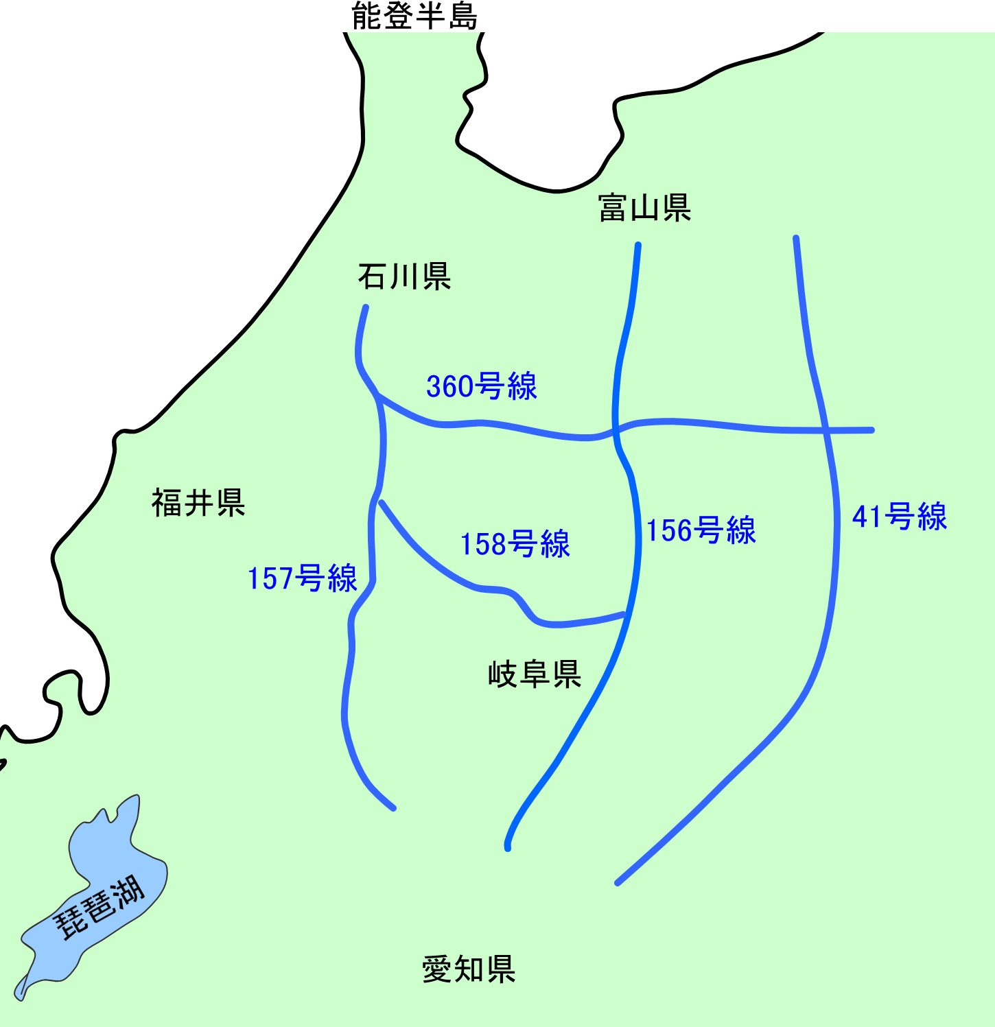 国道157号線